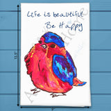 Life Is Beautiful Tea Towel – Bird & Floral Decor – Avery's Home