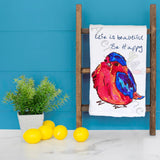 Life Is Beautiful Tea Towel – Bird & Floral Decor – Avery's Home