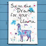 Save the Drama Llama Tea Towel – Funny Kitchen Humor – Avery's Home