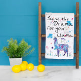 Save the Drama Llama Tea Towel – Funny Kitchen Humor – Avery's Home