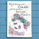 Clean Kitchen Tea Towel – Funny False Alarm Decor – Avery's Home