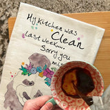 Clean Kitchen Tea Towel – Funny False Alarm Decor – Avery's Home
