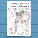 Eat Cake Tea Towel – Funny Elephant Celebration – Avery's Home