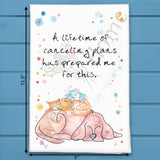 Canceled Plans Tea Towel – Introvert Animal Humor – Avery's Home