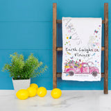 Earth Laughs in Flowers Tea Towel – Spring Truck Decor – Avery's Home