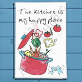 Happy Place Kitchen Tea Towel – Cozy Cooking Decor – Avery's Home