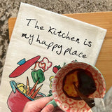 Happy Place Kitchen Tea Towel – Cozy Cooking Decor – Avery's Home