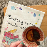 Love Is Baked Tea Towel – Sentimental Kitchen Decor – Avery's Home