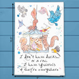 Ducks & Squirrels Tea Towel – Funny Chaos Humor – Avery's Home