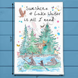 Sunshine & Water Tea Towel – Custom Lake Quote Decor – Avery's Home