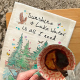 Sunshine & Water Tea Towel – Custom Lake Quote Decor – Avery's Home