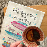 Any Boat Lake Day Tea Towel – Nautical Decor – Avery's Home