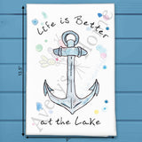 Life Is Better Lake Tea Towel – Relaxation Decor – Avery's Home