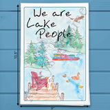 We Are Lake People Tea Towel – Dog & Wine Humor – Avery's Home