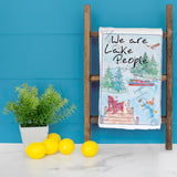 We Are Lake People Tea Towel – Dog & Wine Humor – Avery's Home