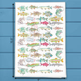 Lake Fish Pattern Tea Towel – Freshwater Decor – Avery's Home