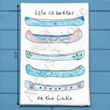 Lake Life Canoe Tea Towel – Nature Paddle Decor – Avery's Home