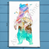 Mountain Bear Tea Towel – Forest Wildlife Decor – Avery's Home