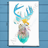 Mountain Deer Tea Towel – Rustic Woodland Decor – Avery's Home
