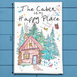 Cabin Happy Place Tea Towel – Wooded Retreat Decor – Avery's Home