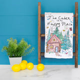 Cabin Happy Place Tea Towel – Wooded Retreat Decor – Avery's Home