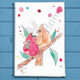 Cardinal Couple Tea Towel – Lovebirds in the Pines – Avery's Home