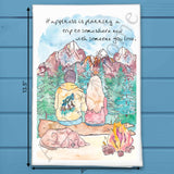 Happiness in the Mountains Tea Towel – Outdoor Joy Decor – Avery's Home