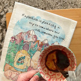 Happiness in the Mountains Tea Towel – Outdoor Joy Decor – Avery's Home