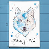 Stay Wild Wolf Tea Towel – Western Nature Decor – Avery's Home