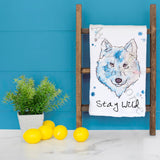 Stay Wild Wolf Tea Towel – Western Nature Decor – Avery's Home