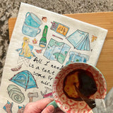 Tent & Fresh Air Tea Towel – Camping Life Quote – Avery's Home