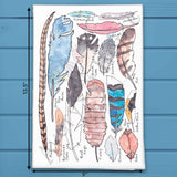 Bird Feather Collection Tea Towel – Nature Study Decor – Avery's Home
