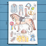 English Equestrian Tea Towel – Custom Rider Gift – Avery's Home