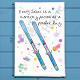 Skiing Tea Towel – Winter Sports Decor – Avery's Home