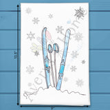 Skiing Snow Tea Towel – Cold Weather Gift – Avery's Home
