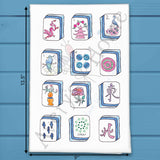 Mahjong Tiles Tea Towel – Game Lover Decor – Avery's Home