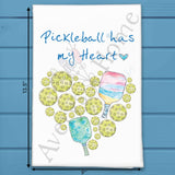 Pickleball Valentine Tea Towel – Sporty Heart Gift – Avery's Home