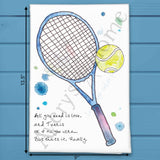 Tennis & Wine Tea Towel – Match Day Humor – Avery's Home