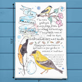 American Goldfinch Facts Tea Towel – Garden Bird Decor – Avery's Home