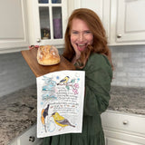 American Goldfinch Facts Tea Towel – Garden Bird Decor – Avery's Home