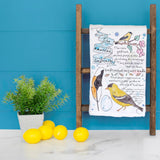 American Goldfinch Facts Tea Towel – Garden Bird Decor – Avery's Home