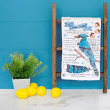 Blue Jay Facts Tea Towel – Birdwatcher Gift – Avery's Home