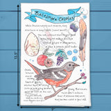 Baltimore Oriole Bird Facts Tea Towel – Garden Gift – Avery's Home