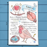 Robin Bird Facts Tea Towel – Gardener Decor – Avery's Home