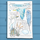 Blue Heron Bird Facts Tea Towel – Coastal Nature Gift – Avery's Home