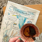 Blue Heron Bird Facts Tea Towel – Coastal Nature Gift – Avery's Home
