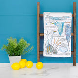 Blue Heron Bird Facts Tea Towel – Coastal Nature Gift – Avery's Home