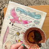 Spoonbill Bird Facts Tea Towel – Pink Bird Decor – Avery's Home