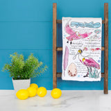 Spoonbill Bird Facts Tea Towel – Pink Bird Decor – Avery's Home