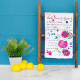 Red Daisy Punch Recipe Tea Towel – Bright, Refreshing & Retro